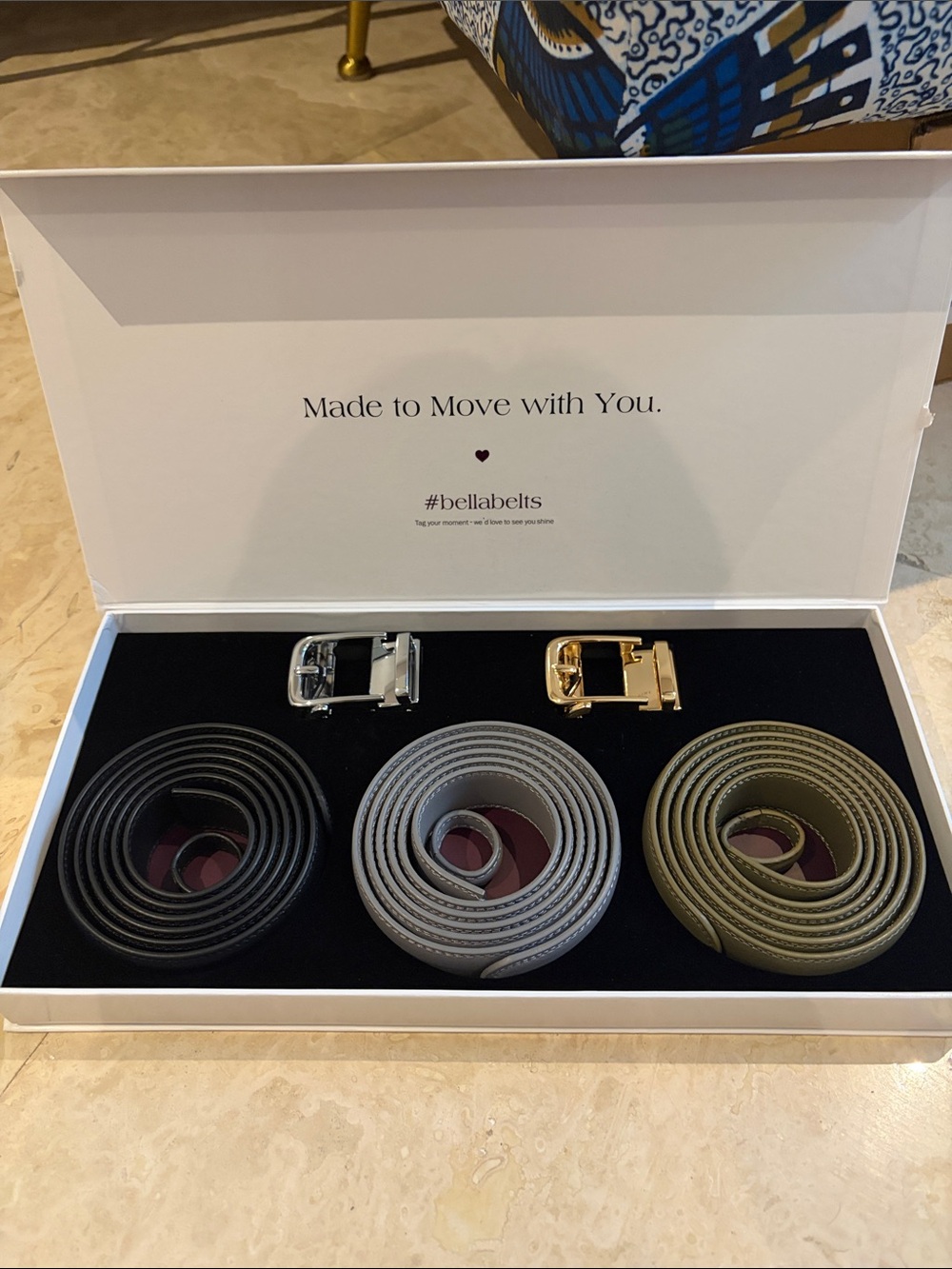 Bella Belts Trio/Black/Grey / Green